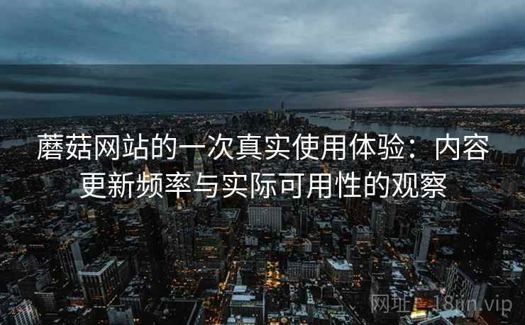 蘑菇网站的一次真实使用体验：内容更新频率与实际可用性的观察