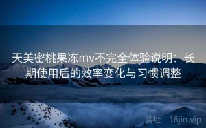 天美密桃果冻mv不完全体验说明：长期使用后的效率变化与习惯调整