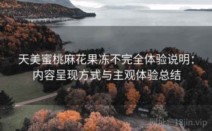 天美蜜桃麻花果冻不完全体验说明：内容呈现方式与主观体验总结