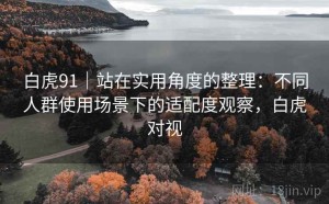 白虎91｜站在实用角度的整理：不同人群使用场景下的适配度观察，白虎对视