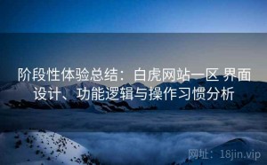 阶段性体验总结：白虎网站一区 界面设计、功能逻辑与操作习惯分析