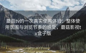 蘑菇tv的一次真实使用体验：整体使用氛围与浏览节奏的感受，蘑菇影视tv盒子版