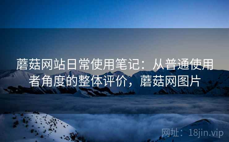 蘑菇网站日常使用笔记：从普通使用者角度的整体评价，蘑菇网图片
