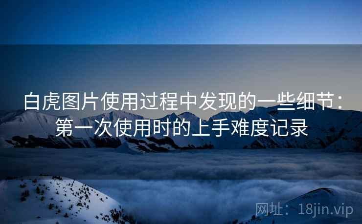 白虎图片使用过程中发现的一些细节:第一次使用时的上手难度记录 白虎图片使用过程中发现的一些细节:第一次使用时的上手难度记录