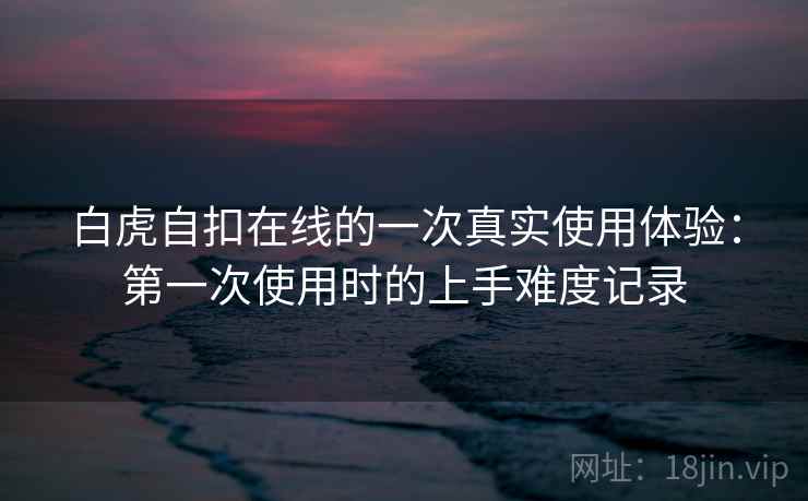 白虎自扣在线的一次真实使用体验:第一次使用时的上手难度记录 白虎自扣在线的一次真实使用体验:第一次使用时的上手难度记录